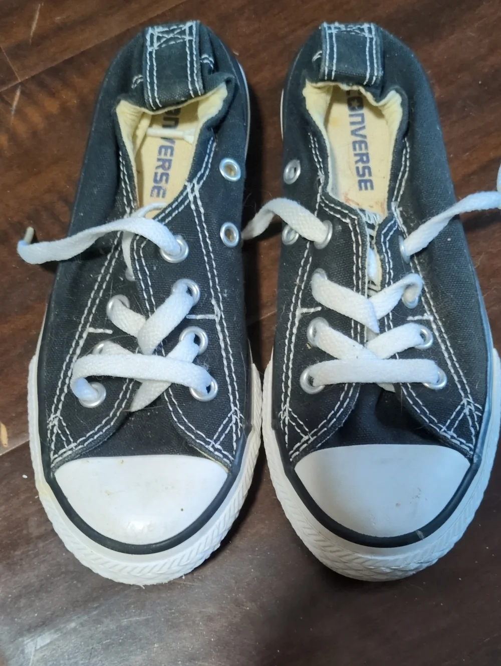 Converse Kids Black and White Low-Top Canvas Sneakers